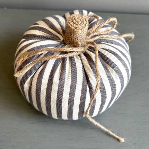 Holiday Halloween Fall Decorative Fabric Pumpkins Set of 3 Gray, White, Cream - Picture 7 of 16
